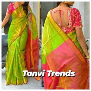 Uppada Silk Saree in Neon Green
