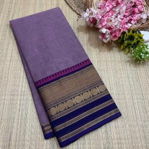 Deep lavender and ink blue Chettinad saree