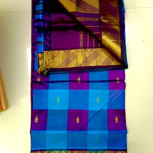 Pratibhimba A kanji paalum pazhamum Saree in cs blue and purple