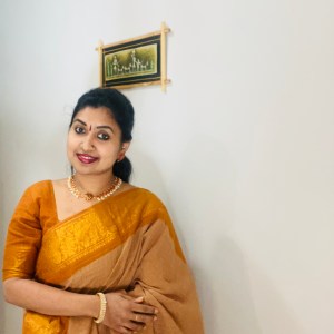 Madurai sungudi in beige and mustard combination